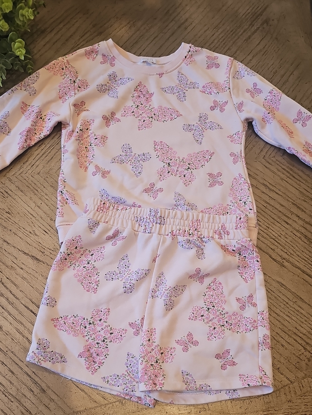 btween Pink Butterfly Floral Lounge Set Size 12